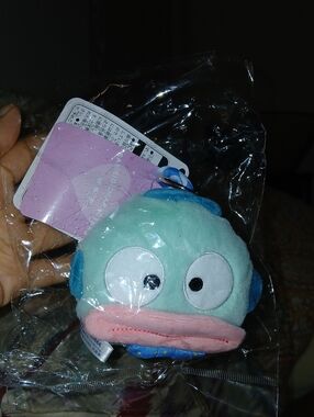 #hangy #sanrio Mint Blue and Pink Plush Fish #Keychain